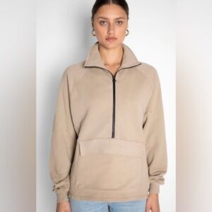 The Range Vintage Terry Zip Tan Pullover XS